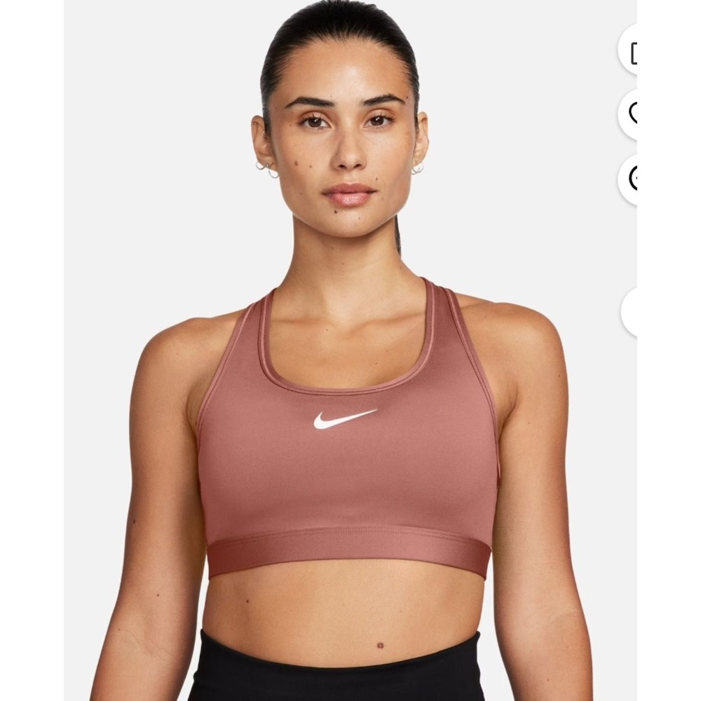 Nike‎ Swoosh Dri-FIT Womens  Lightly Padded Sports Bra Canyon Pink Small